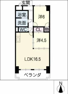 ファミール六番【4階】の間取り