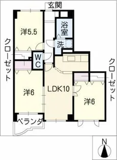 グレースハイツ岩崎【2階】の間取り