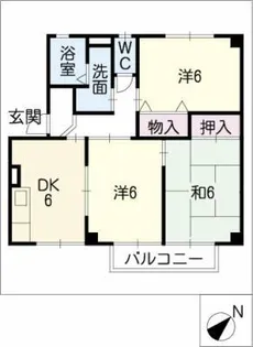 コーポファミールB棟【1階】の間取り