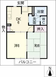 シャトレー南山C・D【2階】の間取り