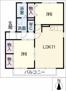 レイクルイーズB棟【2階】の間取り
