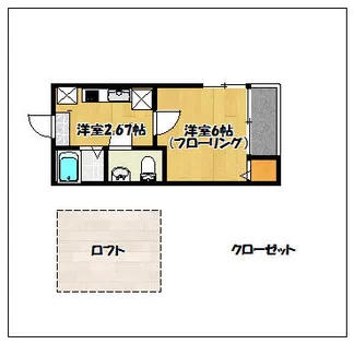 HKRRコーポ馬出【2階】の間取り