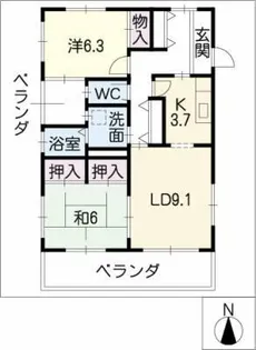 カーネ吉川【3階】の間取り
