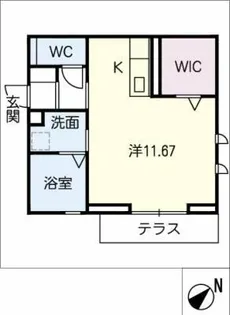 プライムヒル若松【1階】の間取り