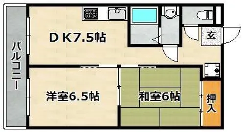 ダイバーシティ神戸長田B棟【502号室】の間取り