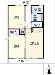 レトア城光A棟【1階】の間取り