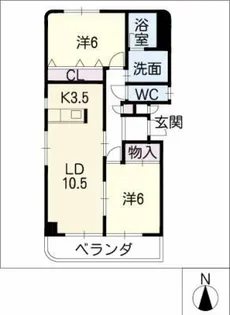 ベルメゾンA棟【3階】の間取り