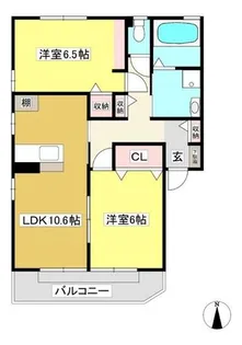 ローズコート ルピナス【101号室】の間取り