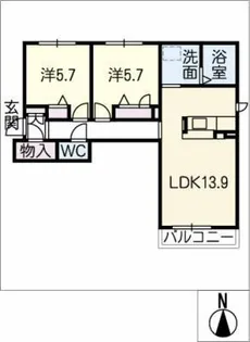 セット トレゾールⅠ棟【1階】の間取り