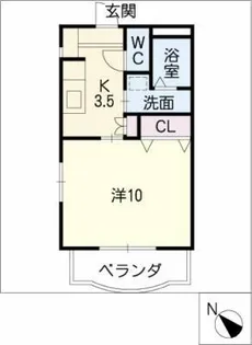 アフロディーテ川名【3階】の間取り