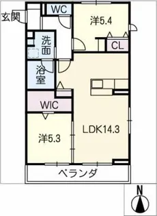 アンソレイエ トモ【2階】の間取り