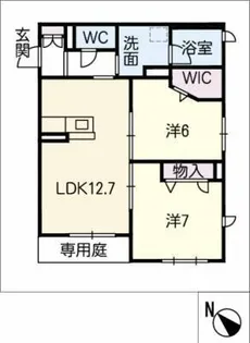 グランシャリオ乙輪【1階】の間取り