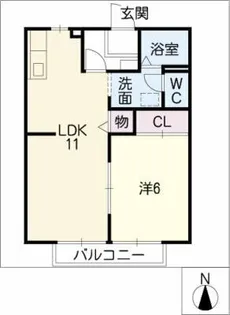 コーポサンライズ【1階】の間取り