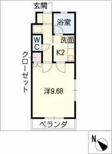 TYスタジオアパートメント【1階】の間取り
