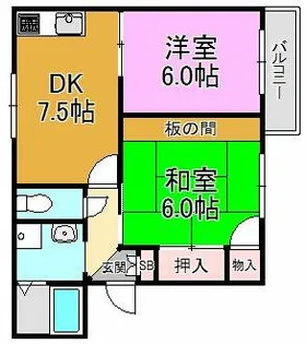 グリーンハイツ吉川【2階】の間取り