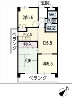 フェステ菊屋第6【3階】の間取り