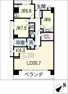 FRONT-IA GREEN FORT 901号【9階】の間取り