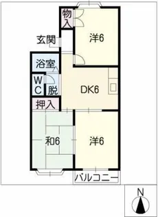 ハーベスト知多【1階】の間取り