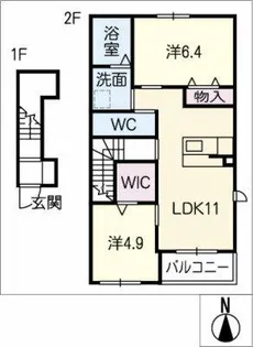 アンベリール【2階】の間取り