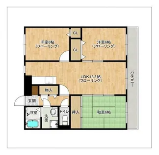 シャトレ参番館【302号室】の間取り