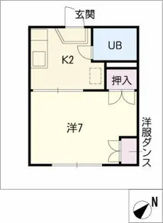 ユースフラッツ【1階】の間取り