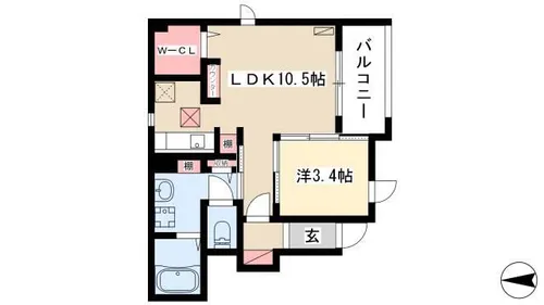 ビオーラ 本宮【102号室】の間取り