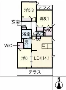 Belle Vue 社台【1階】の間取り