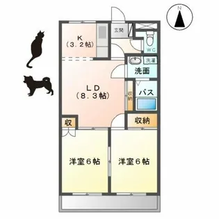 ハイメゾンあをい【1階】の間取り