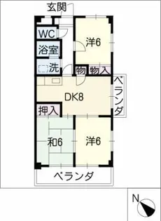 クリスタルシャトーSUZUKI【1階】の間取り