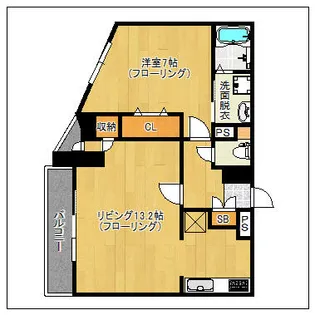 ラクレイス西新レジデンシャルタワー【1406号室】の間取り