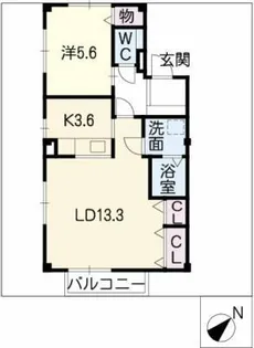 リューネE棟【1階】の間取り