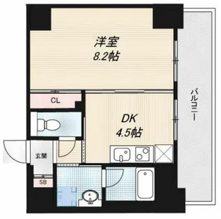 アーバンステージ安堂寺Ⅰ【8階】の間取り