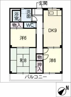 ハイツ・スプリング【2階】の間取り