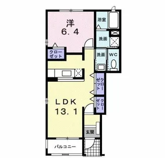 プロムナード弐番館【1階】の間取り