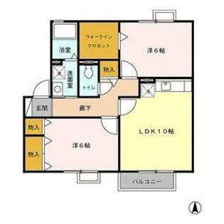 スカイウェーブ B【2階】の間取り