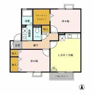スカイウェーブ B【2階】の間取り