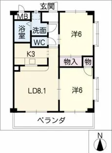 グランコートさつきケ丘【4階】の間取り