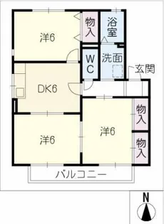 ニューセジュール豊岡 A棟【2階】の間取り