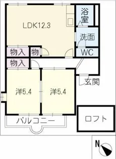 エステート雅 Ⅰ【2階】の間取り