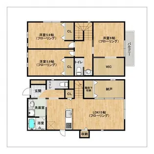 福岡県福岡市早良区西新5丁目【一戸建】の間取り