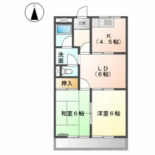 ベジタブルハイムA・B棟【2階】の間取り