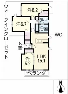 トレス覚王山【3階】の間取り