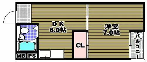 ニューハイツ松川【1階】の間取り
