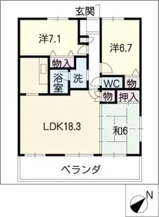 ファヴォール白壁【5階】の間取り