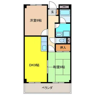 リンピア中道【1階】の間取り