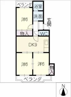 ユーハイツ平針Ⅱ【1階】の間取り