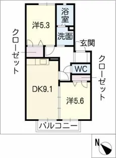 Bell クラヴィエ A【2階】の間取り
