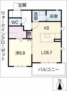 シードほなみⅠ【2階】の間取り