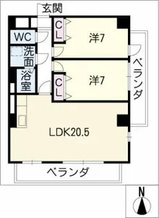 ブロア白鳥庭園【3階】の間取り