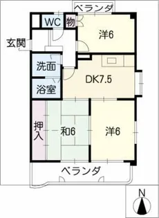 セントラルみのりハイツ【3階】の間取り